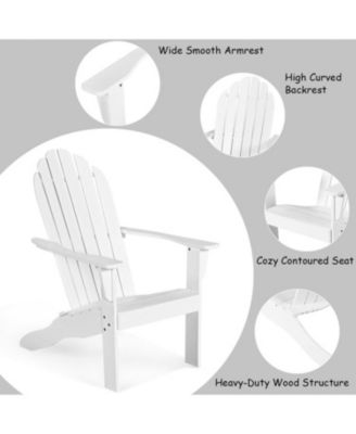 Acacia Wood Outdoor Adirondack Chair with Ergonomic Design