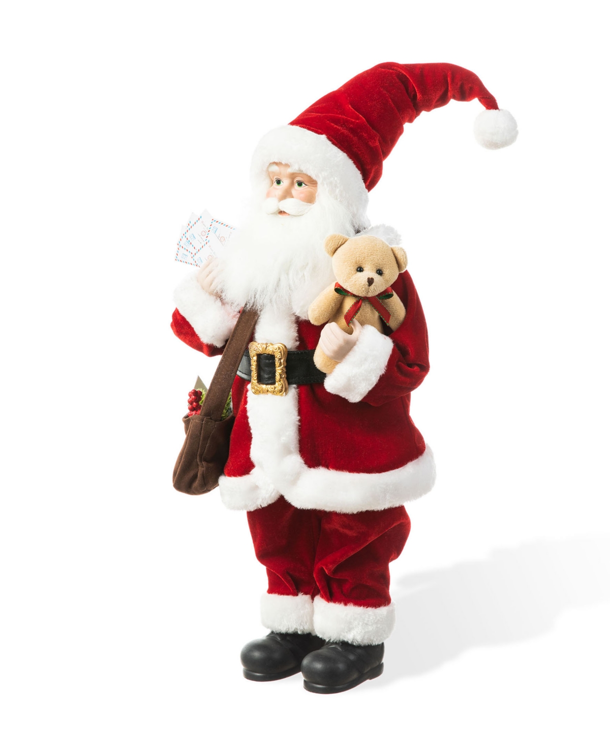 Glitzhome 18 H Christmas Mail Santa Figurine With Porcelain Face In Multi