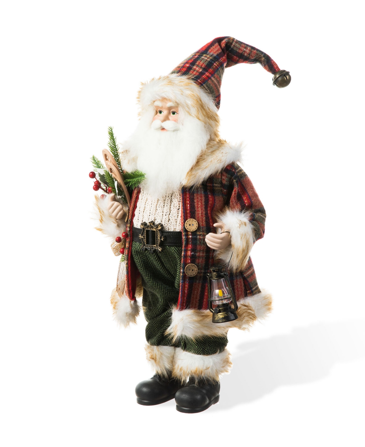 Glitzhome 18 H Christmas Woodland Santa Figurine With Porcelain Face In Multi