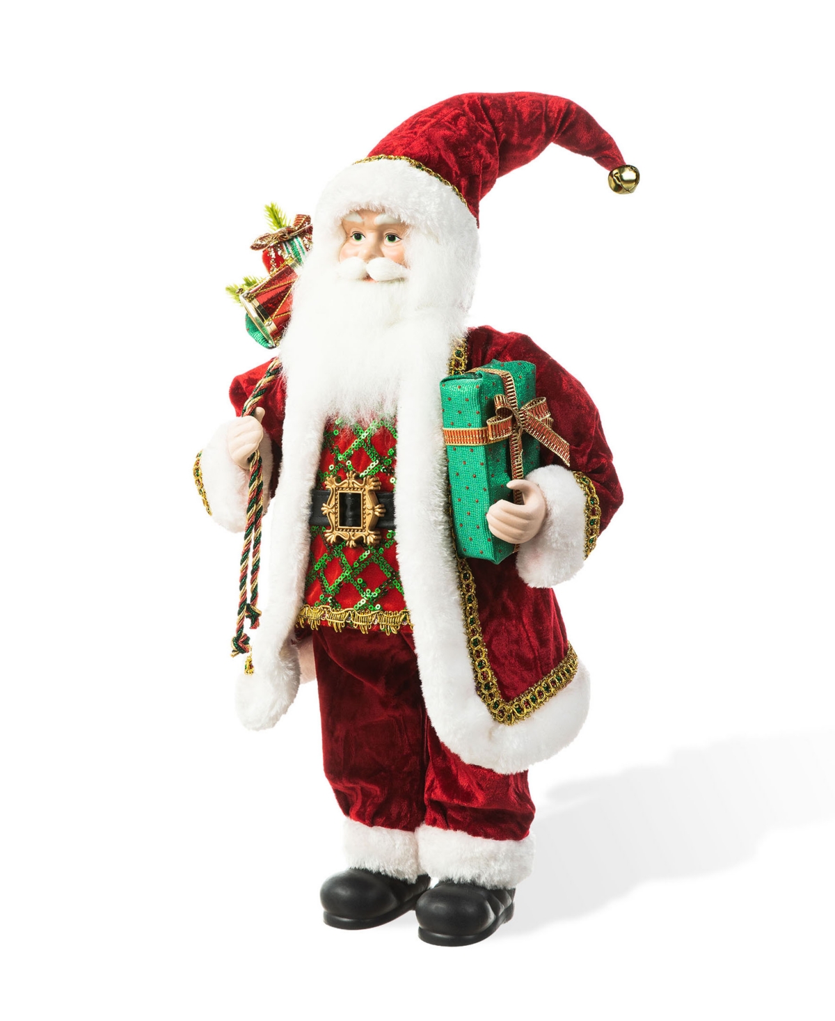 Glitzhome 18 H Christmas Traditional Santa Figurine With Porcelain Face In Multi