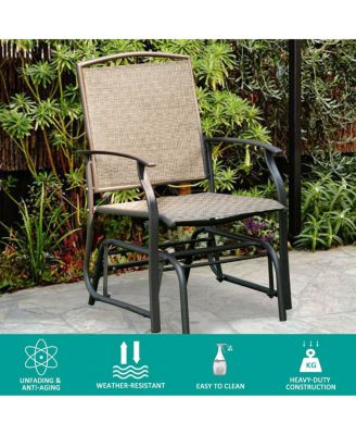 Patio Swing Single Glider Chair Rocking Seating Steel Frame Garden