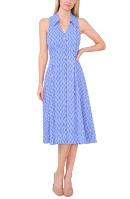 CeCe - Women's Collared V-Neck Sleeveless Midi Dress