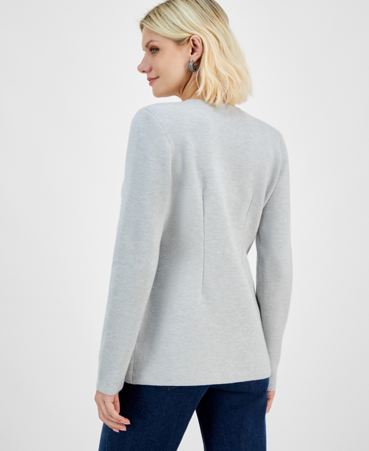 INC INTERNATIONAL CONCEPTS PETITE FAUX-DOUBLE-BREASTED BLAZER, CREATED FOR MACY'S 