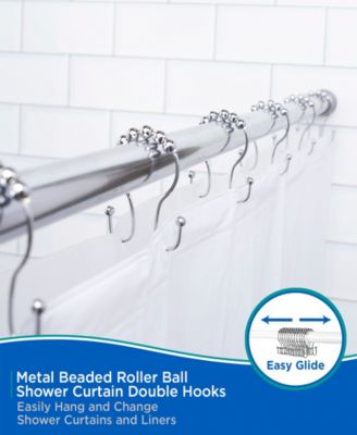 Beaded Roller Shower Curtain Double Hooks