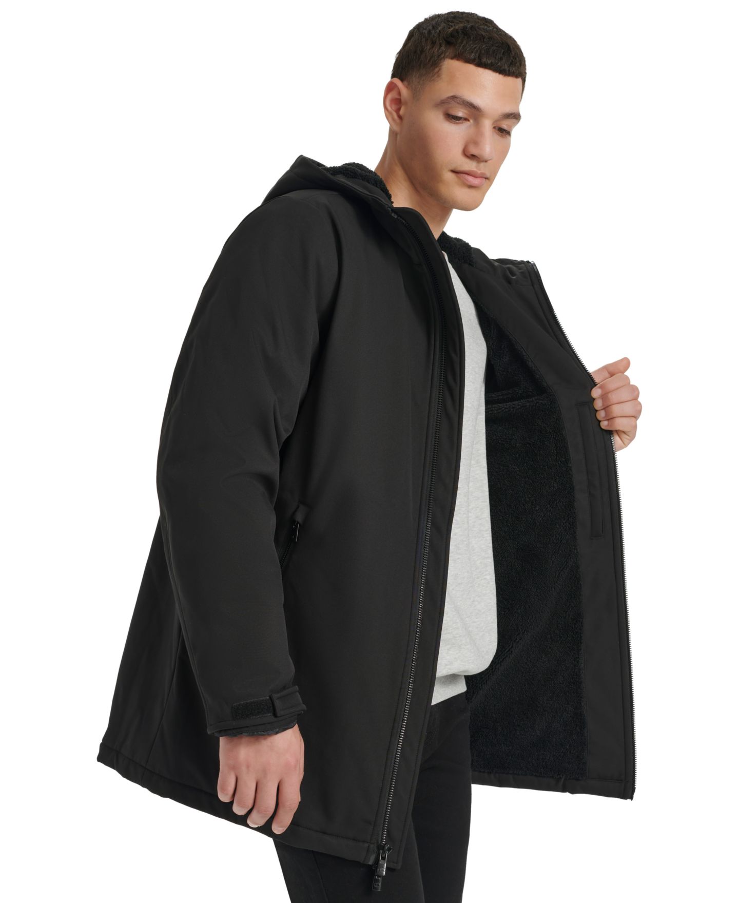 Мужская куртка Champion Performance Hooded, Faux Sherpa-Lined, цвет: Чёрный — фото 5