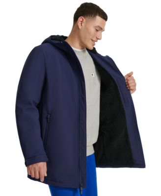 Men's Performance Hooded, Faux Sherpa-Lined Peacoat Jacket