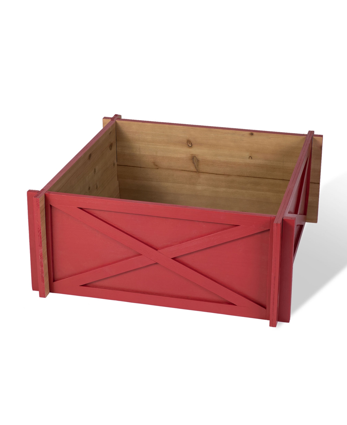 Glitzhome 24.5 Red Wooden Tree Collar