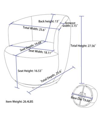 Streamdale Swivel Accent Barrel Chair with Metal Ring