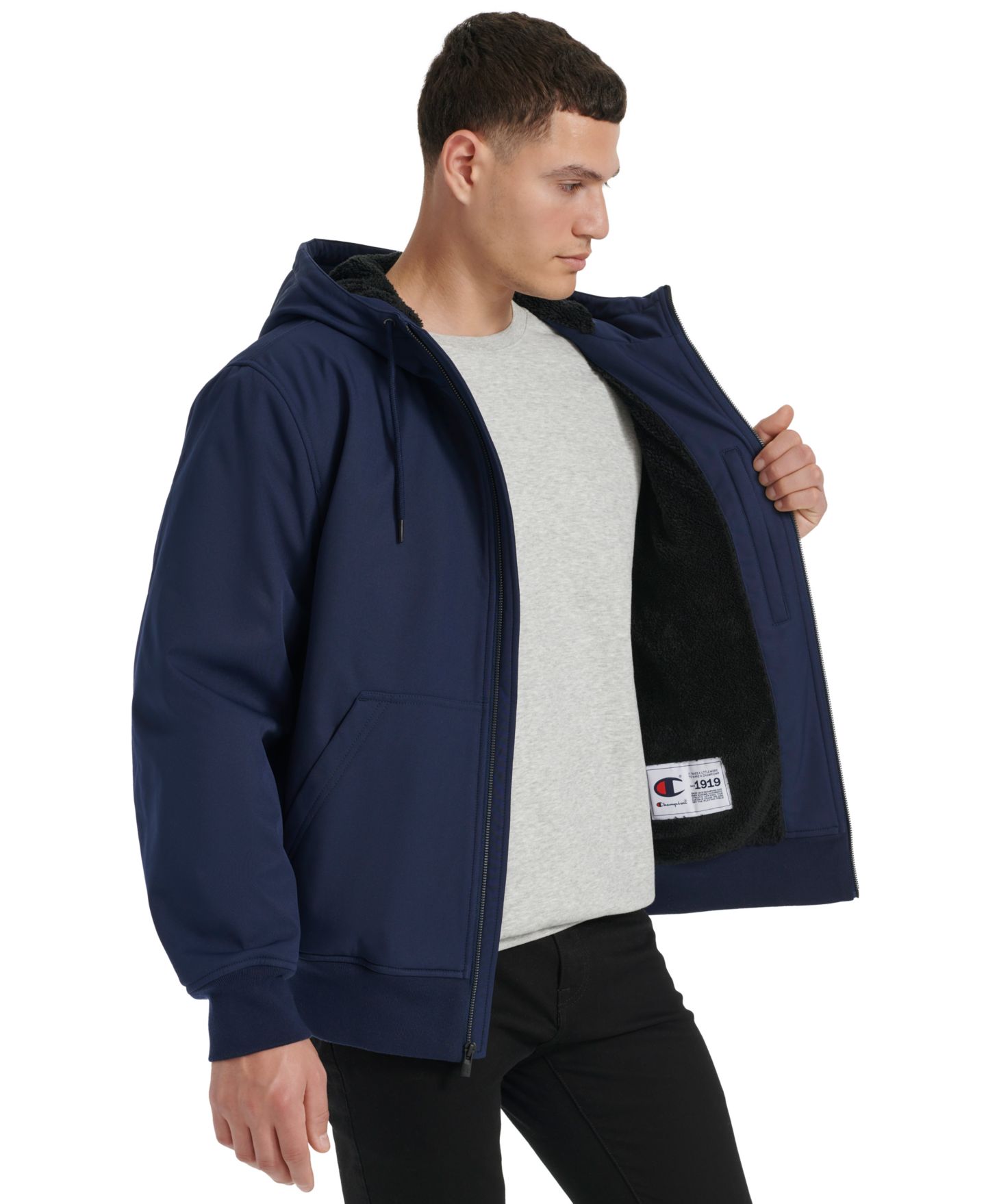 Мужская куртка Champion Sport Shell Hooded Zipper, цвет: Peacoat — фото 5