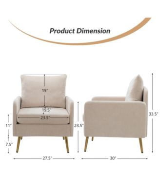 1 piece Polyester Modern Metal Legs Armchair
