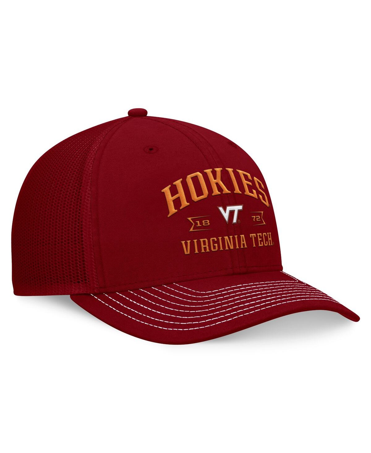 Top Of The World Men's Maroon Virginia Tech Hokies Carson Trucker Adjustable Hat In Maroon