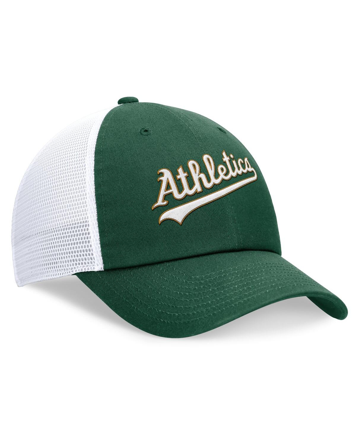 Nike Green Oakland Athletics Evergreen Wordmark Trucker Adjustable Hat In Green