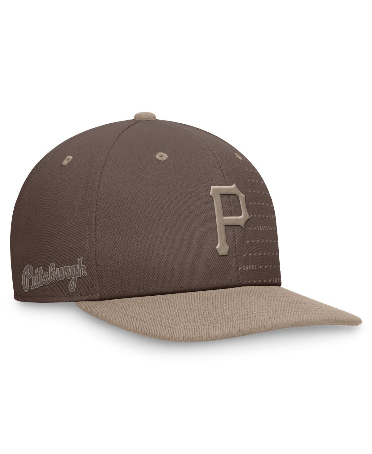 Nike Men'sPittsburgh Pirates Statement Ironstone Pro Performance Snapback Hat - Brown, Khaki
