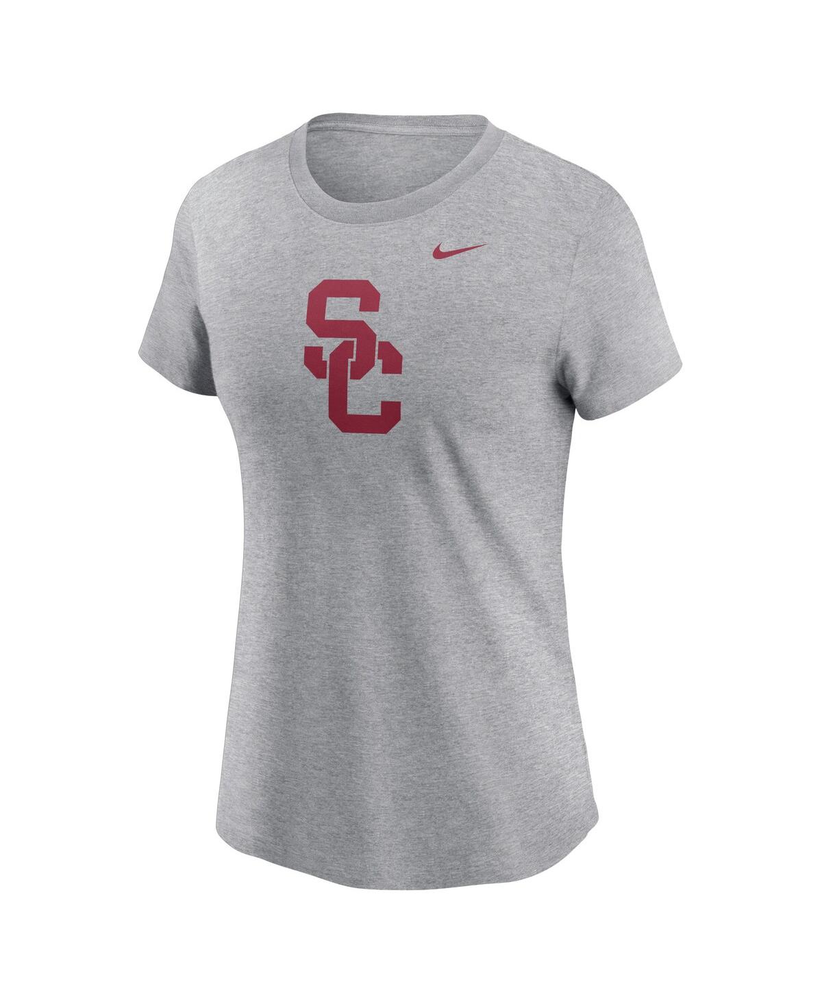 Nike Women's Heather Gray Usc Trojans Primetime Evergreen Logo T-shirt In Heather Gray
