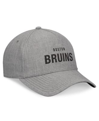 Men's Heather Gray Boston Bruins Elements A-Frame Leather Strap back Hat