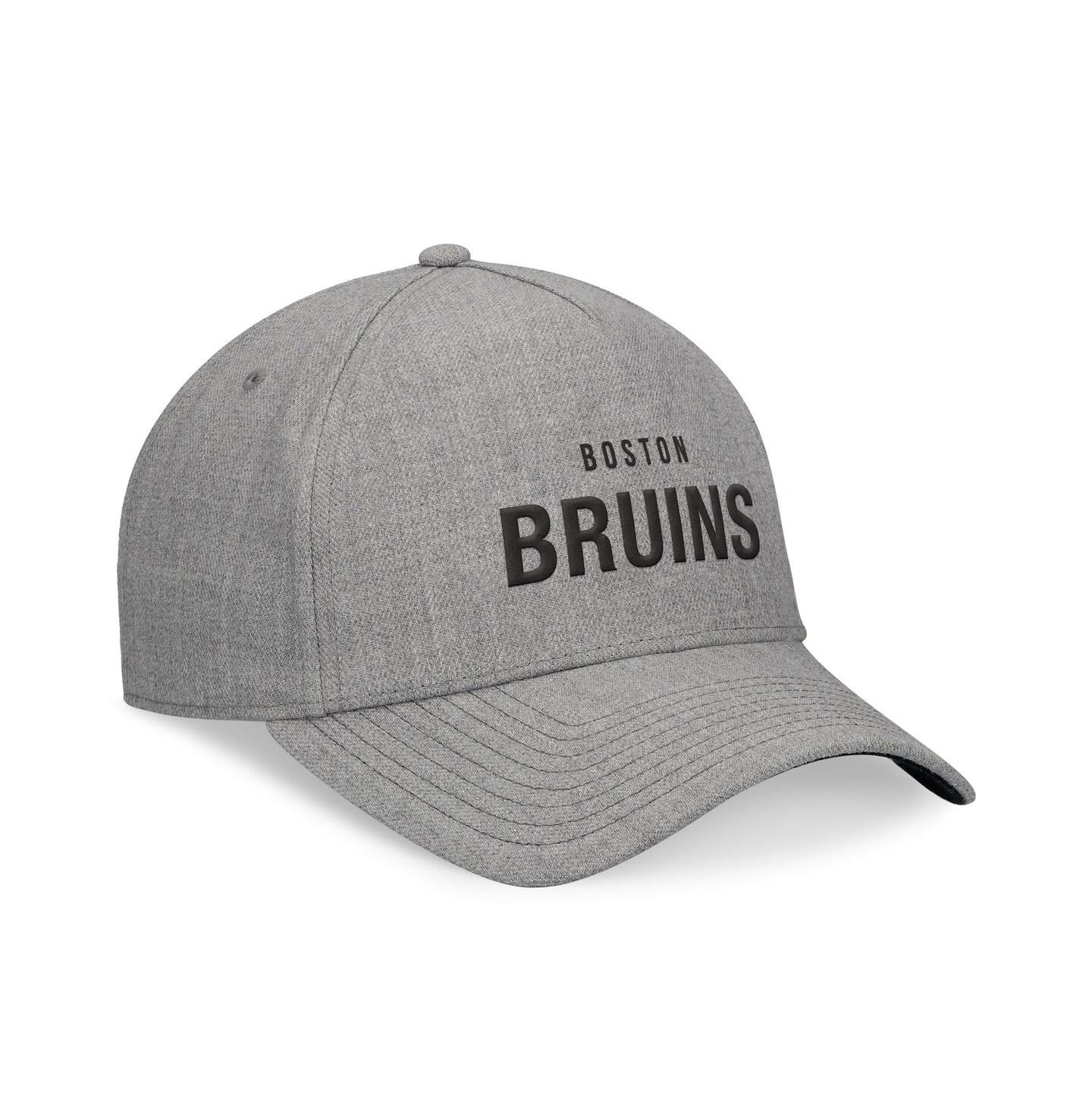 Мужской головной убор Fanatics Signature Heather Gray Boston Bruins Elements A-Frame Leather Strap back Hat — фото 4