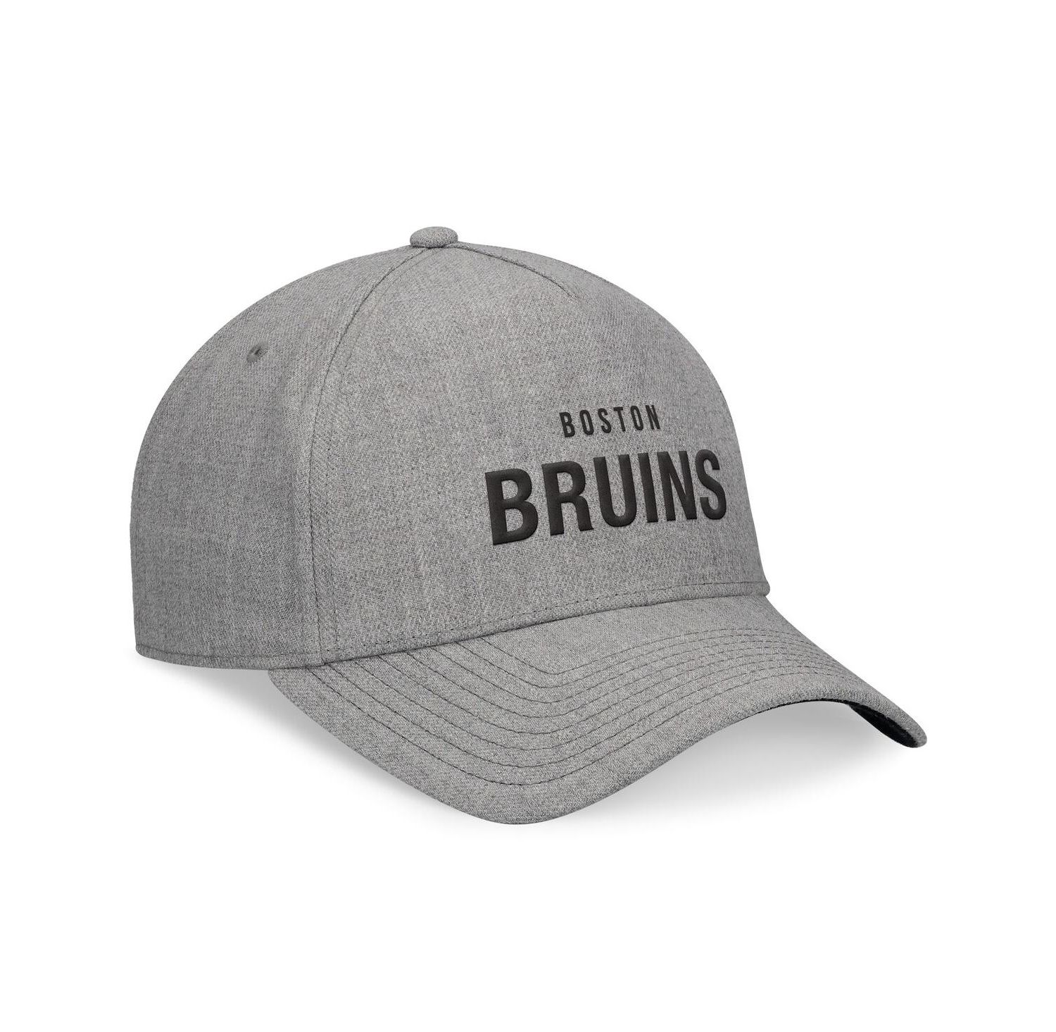 Men's Heather Gray Boston Bruins Elements A-Frame Leather Strap back Hat