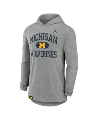 Men's Heather Gray Michigan Wolverines Blitz Hoodie Long Sleeve T-Shirt