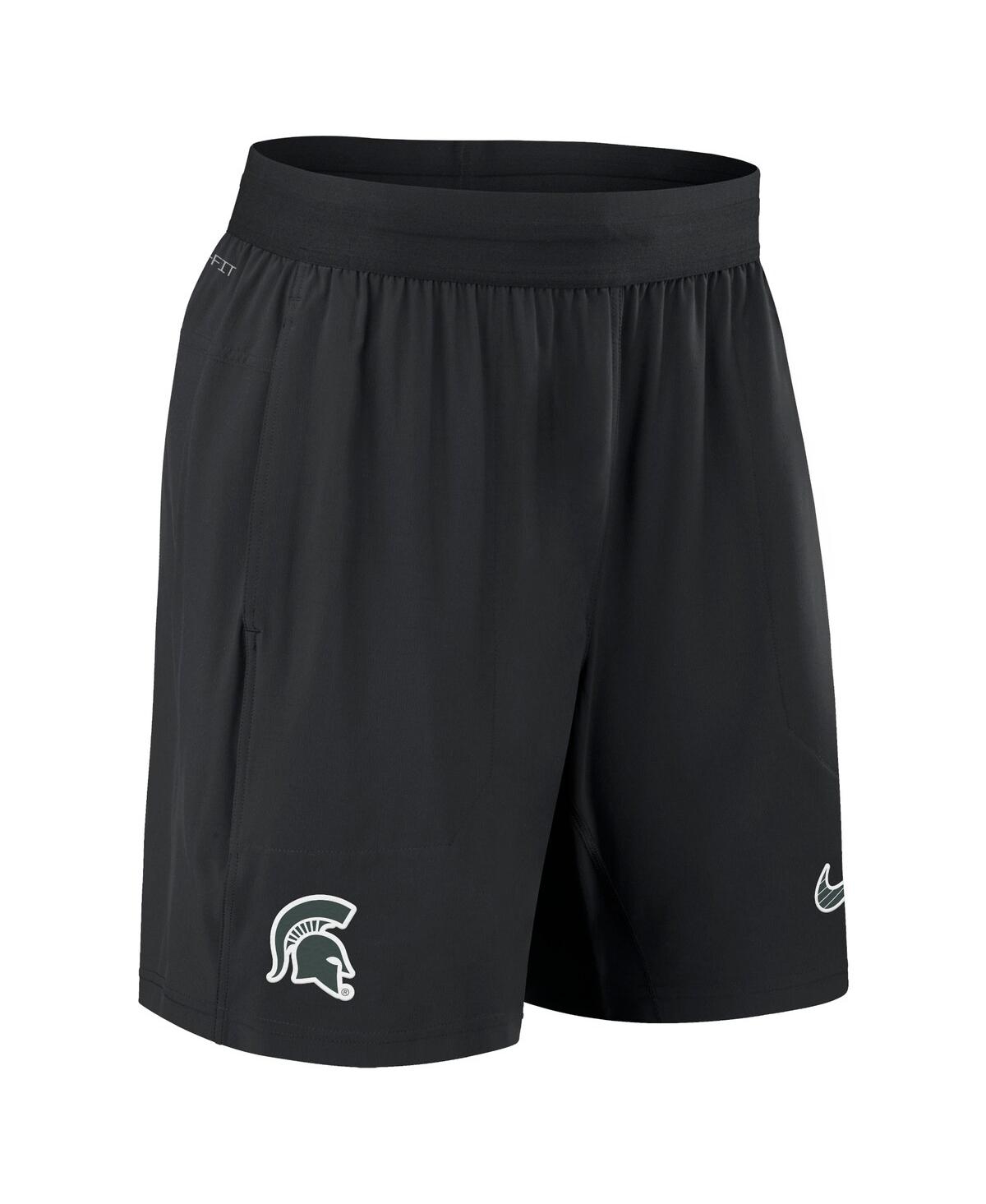 Nike Men'sMichigan State Spartans 2024 Sideline Performance Shorts - Black, Green