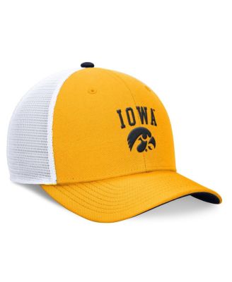 Men's Gold Iowa Hawkeyes Letter Logo Trucker Adjustable Hat