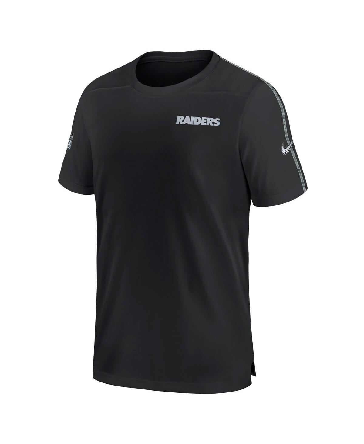 Nike Men'sLas Vegas Raiders 2024 Sideline Coach Uv Performance T-Shirt - Black, Silver