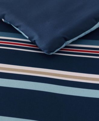 Colton Stripe 5 Piece Comforter Set, Full/Queen