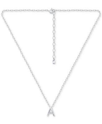 Giani Bernini Initial A Pendant Necklace in Sterling Silver, 16" + 2" extender, Created for Macy's