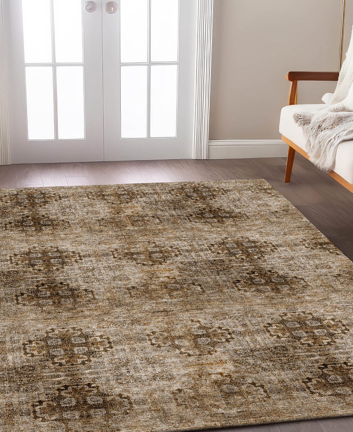 Dalyn Trevi Washable Tv16 8'x10' Area Rug In Taupe