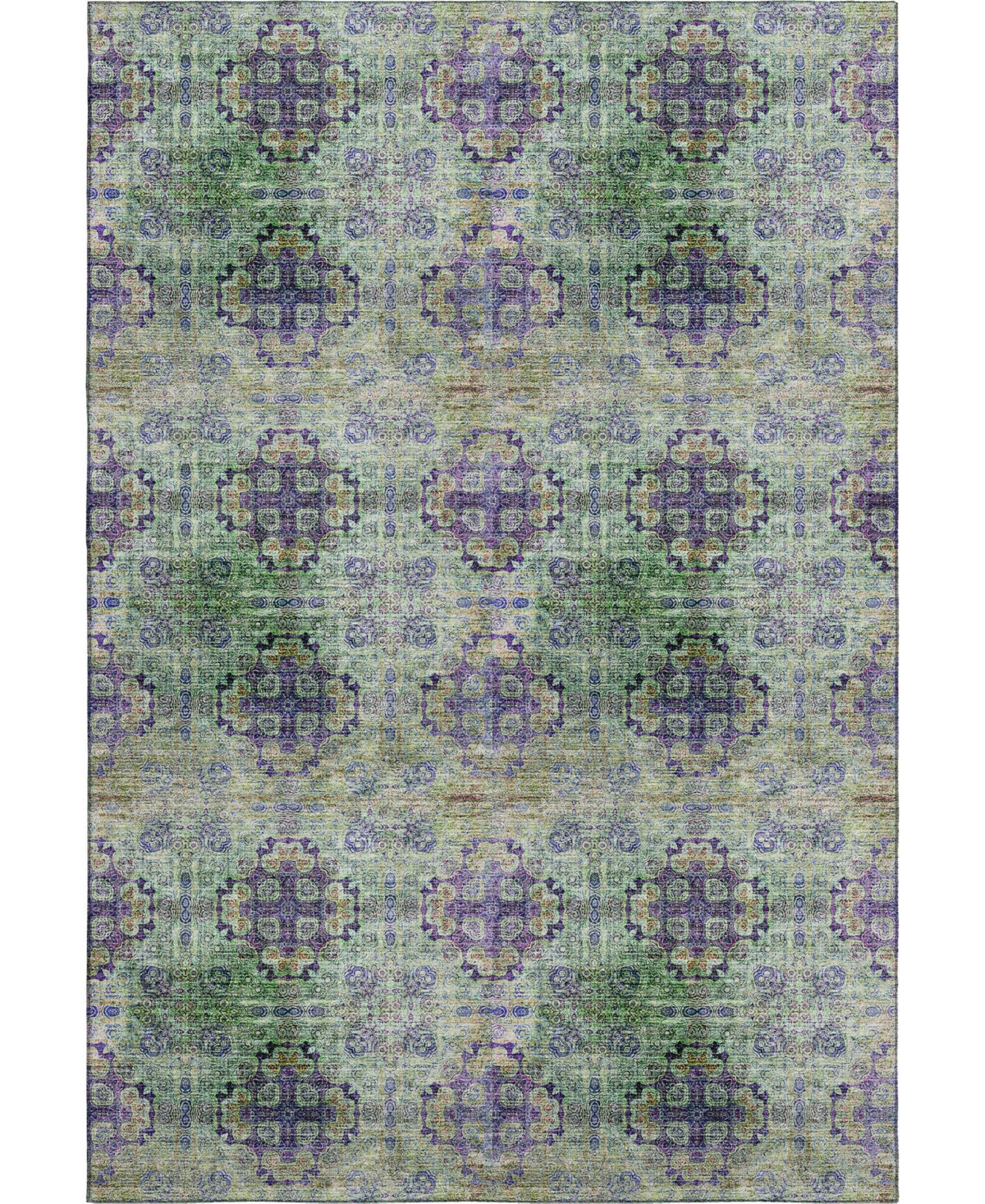 Dalyn Trevi Washable Tv16 2'3"x7'6" Runner Area Rug In Purple