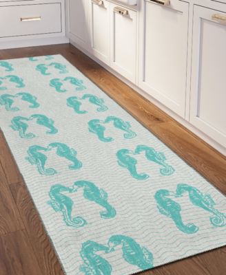 Seabreeze Washable SZ15 2'3x7'6 Runner Area Rug