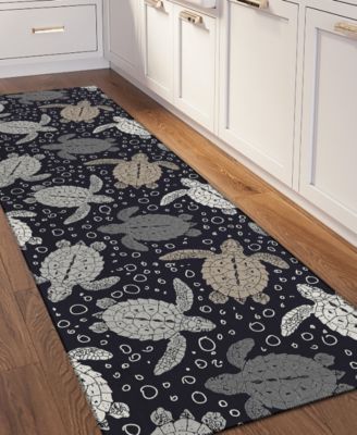Seabreeze Washable SZ13 2'3x7'6 Runner Area Rug