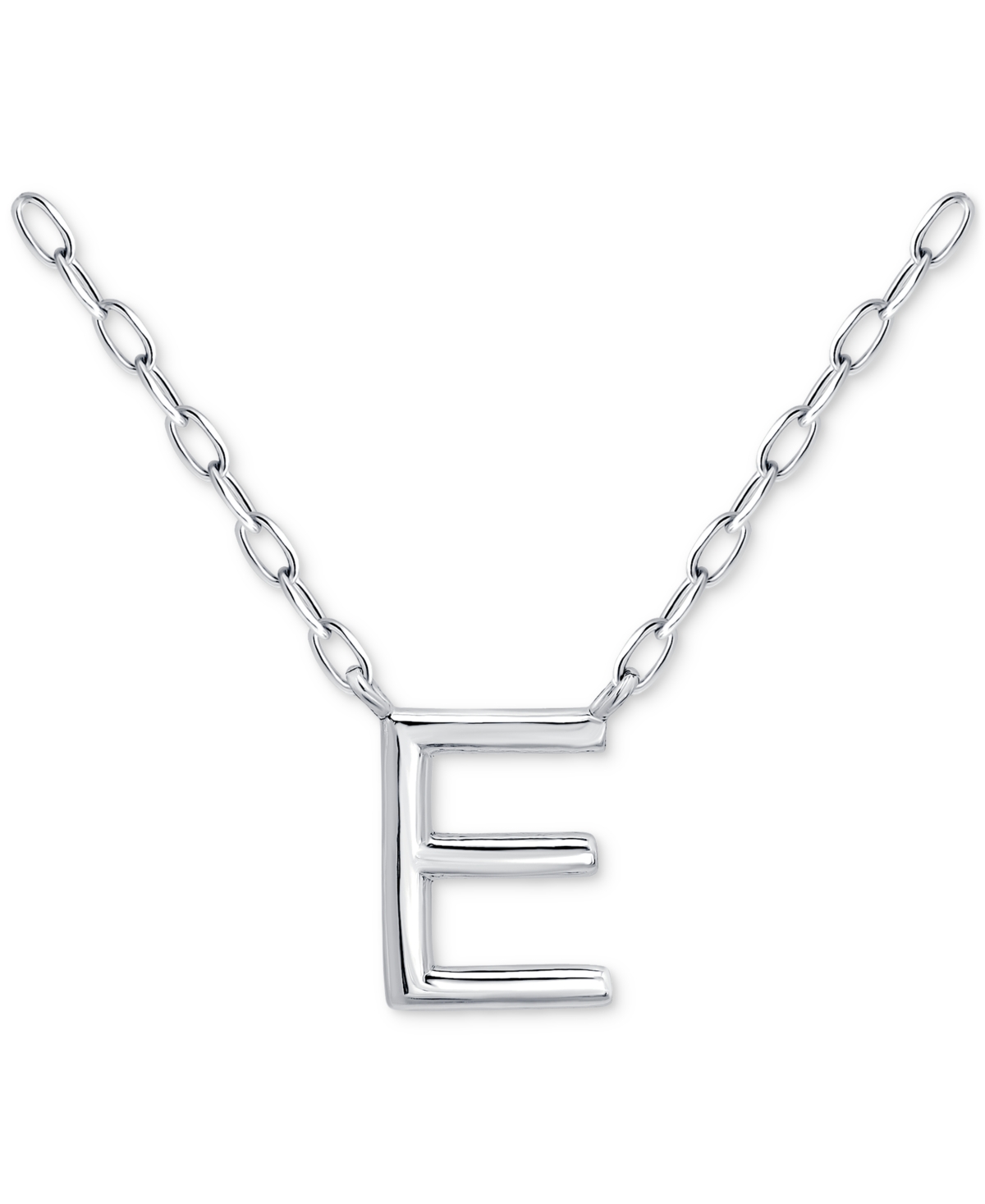 Giani Bernini Initial E Pendant Necklace In Sterling Silver, 16" + 2" Extender, Created For Macy's In Silver