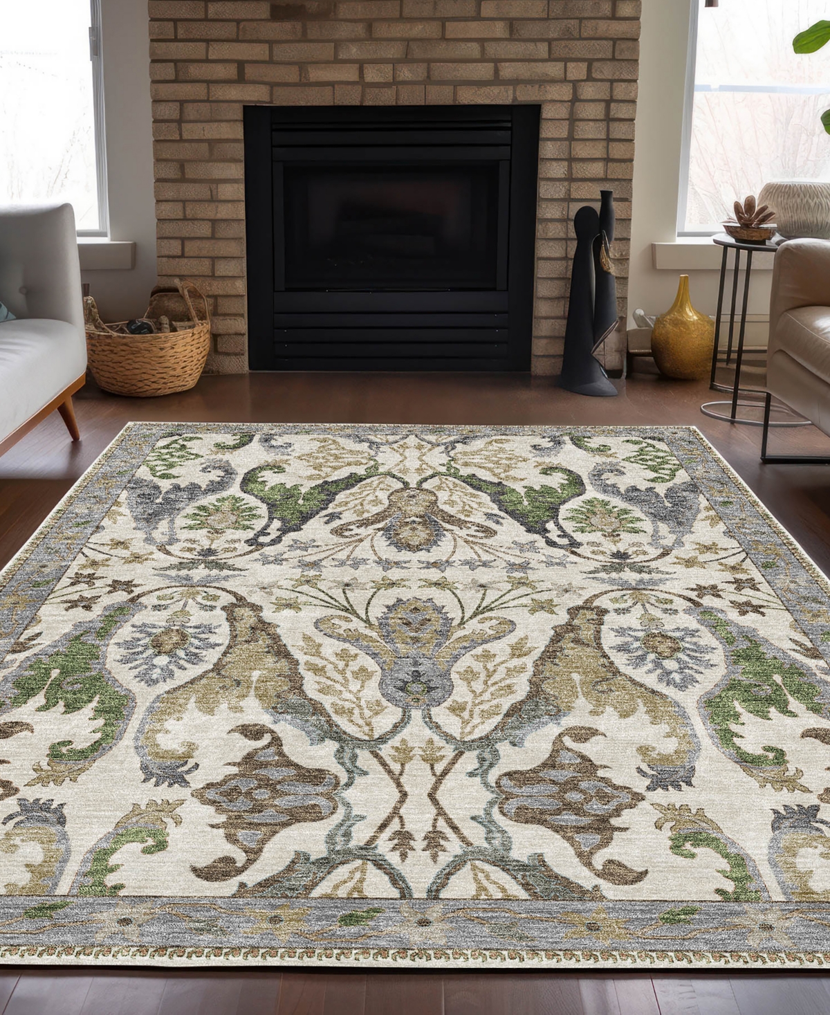 Dalyn Hatay Washable Hy6 8'x10' Area Rug In Ivory