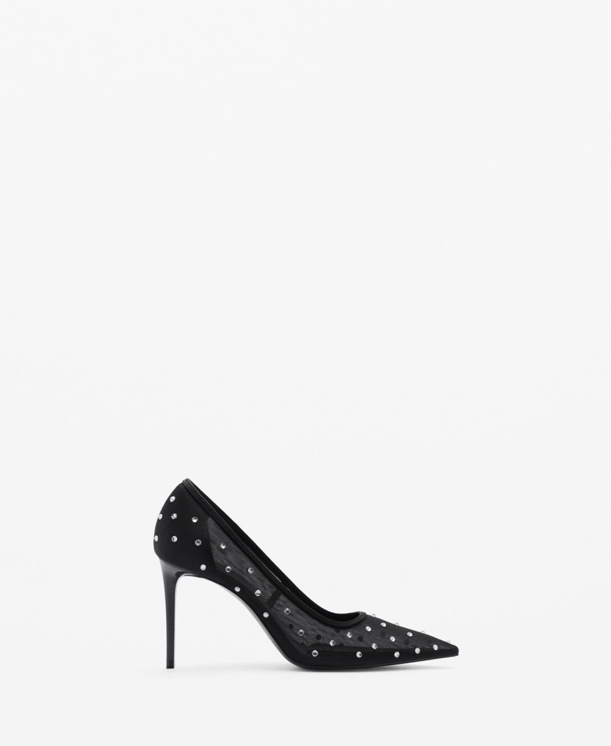 Mango Women's Glitter Mesh Heeled Shoes