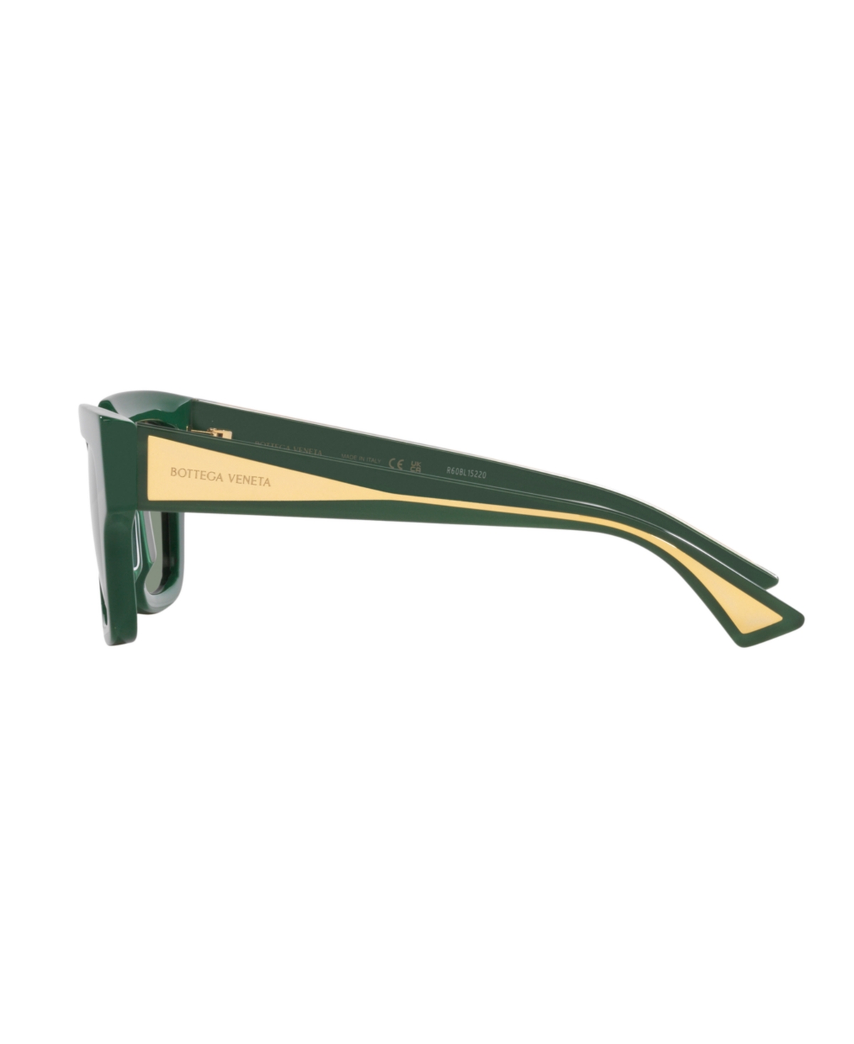 Bottega Veneta Engraved Logo Acetate Square Sunglasses In Green