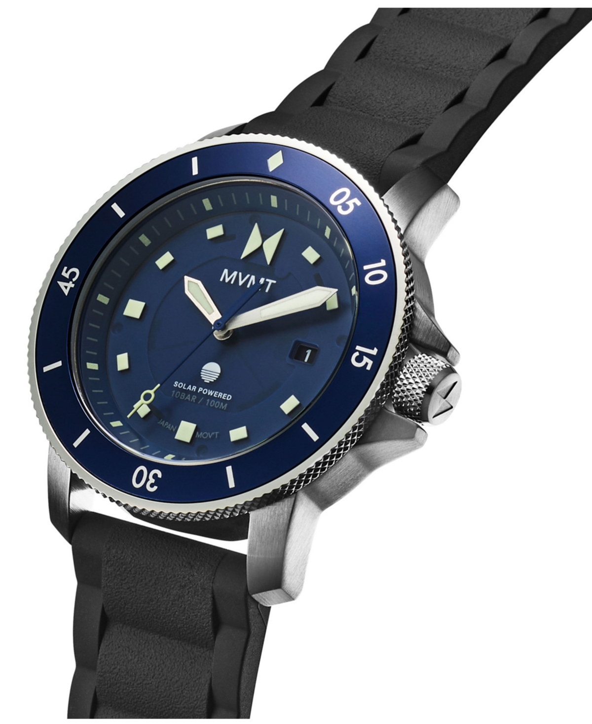 Mvmt Men's Cali Diver Black Silicone Watch 40mm In Black