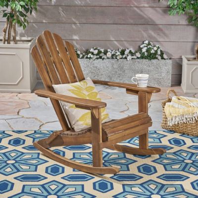 Streamdale Acacia Wood Adirondack Rocking Chair for Serene Outdoor Relaxation