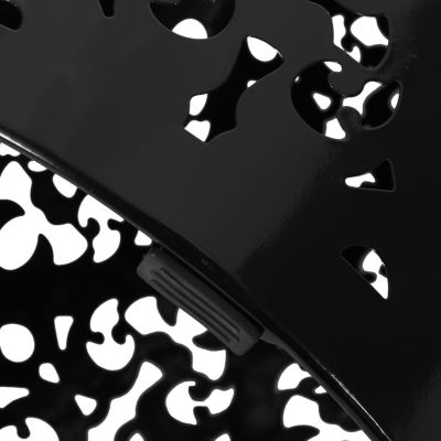 Streamdale Stylish Outdoor Side Table with Iron Cut Floral Design