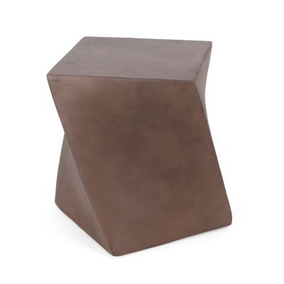 Streamdale Live Edge Concrete Side Table with Abstract Twist