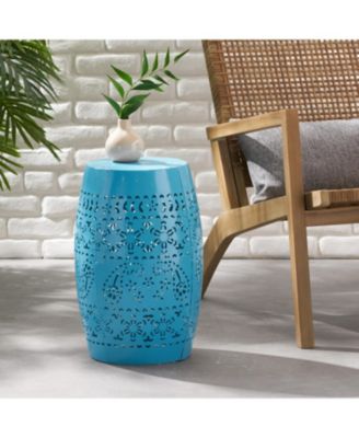 Simplie Fun Durable End Table with Lace Cut Design, Indoor/Outdoor Use