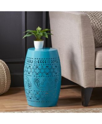 Simplie Fun Durable End Table with Lace Cut Design, Indoor/Outdoor Use