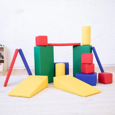 SoftZone Soft Builder Blocks, Assorted, 16-Piece