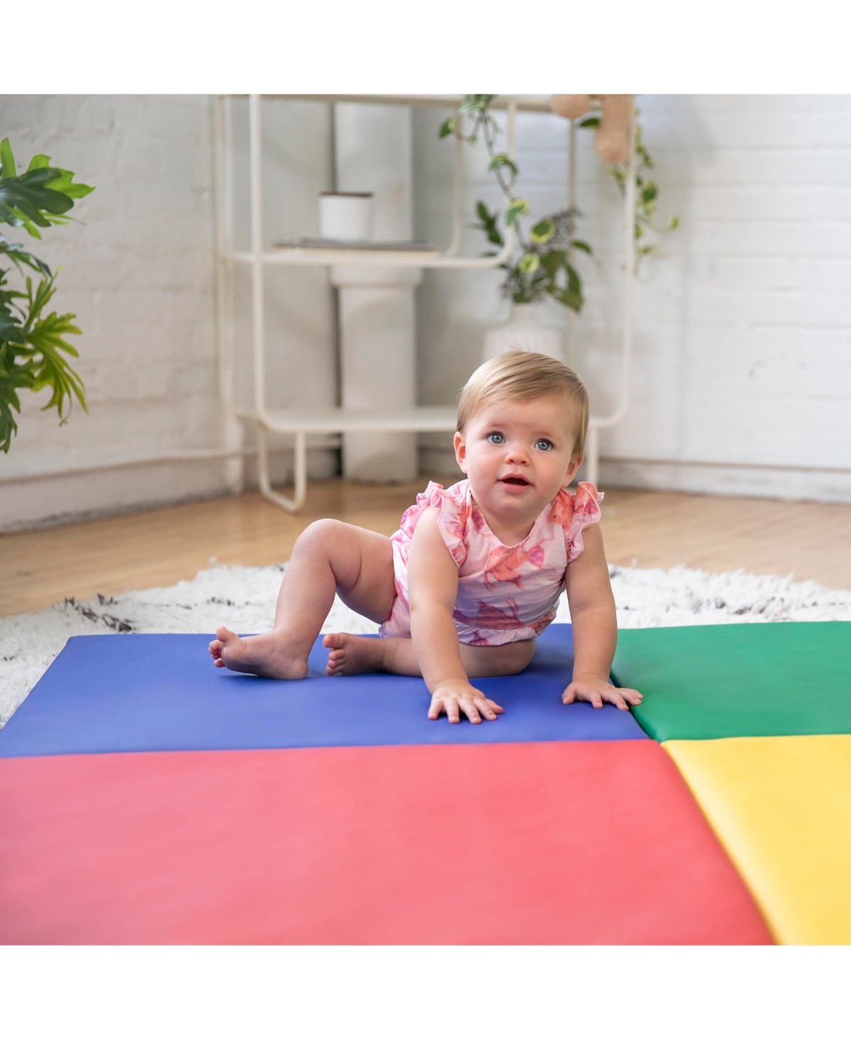 ECR4Kids SoftZone Quad Fold-n-Go Activity Mat, Earthtone