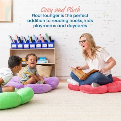 SoftZone Flower Floor Pillow, Bright Pink, 1