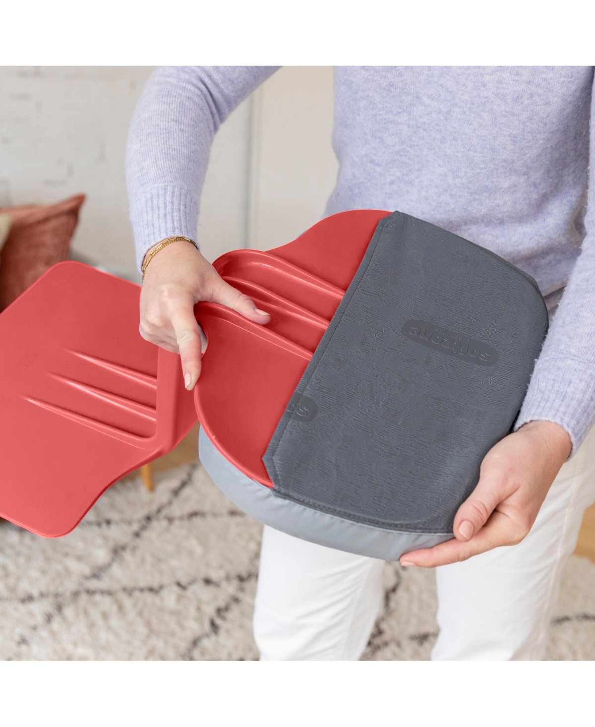 ECR4Kids The Surf Portable Lap Desk with Cushion, Light Grey