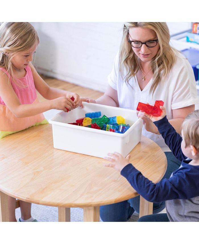 ECR4Kids Letter Size Plastic Tray Organizer with Lids, Large, Storage Bins, Assorted, 10-Piece