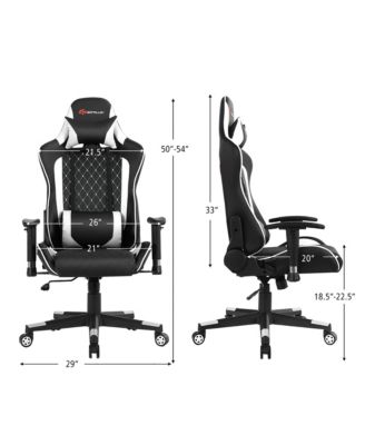 Massage Gaming Chair Reclining Racing Chair w/Lumbar Support