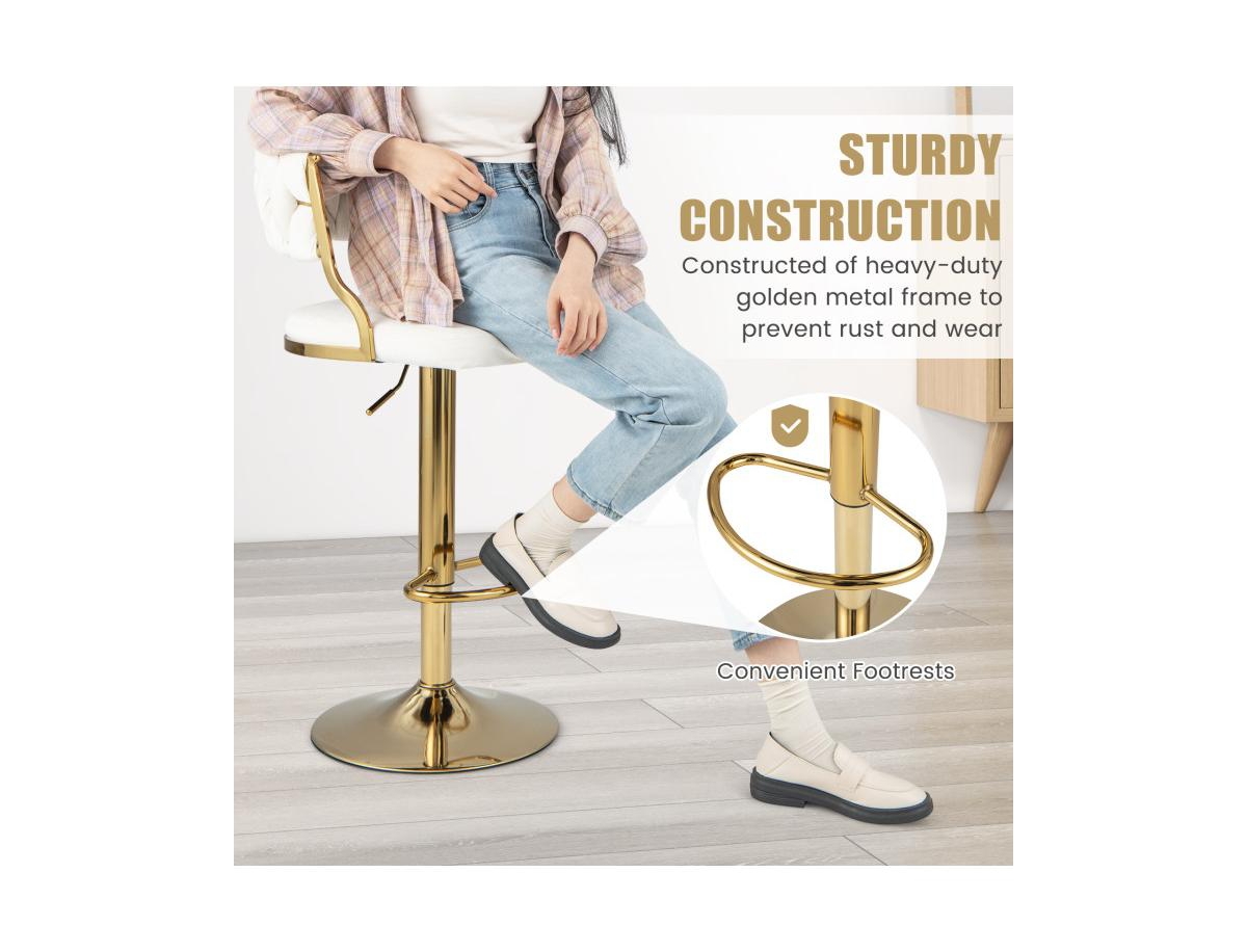 Slickblue Swivel Barstool with Woven Back Set of 2 for Kitchen Island Cafe