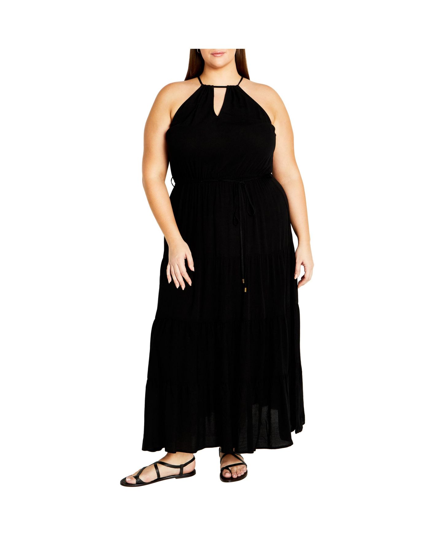 Женское платье CITY CHIC Stacey Halter Neck Maxi, цвет: Чёрный — фото 1