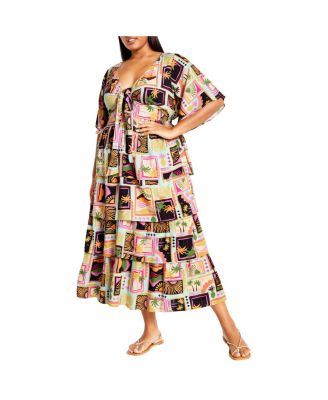 Plus Size Ana Tie Maxi Tiered Dress